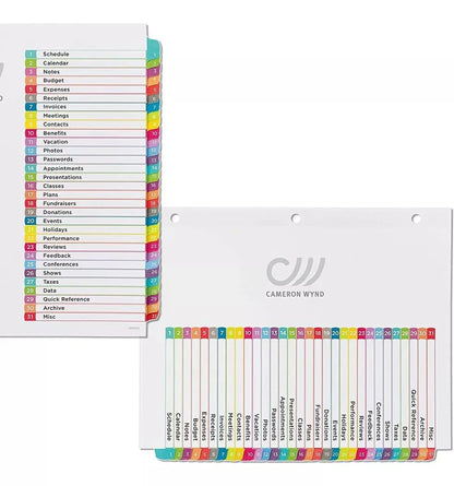 31 Separador Pestañas Numericas Avery Carpeta Multicolores - Avery - detalle