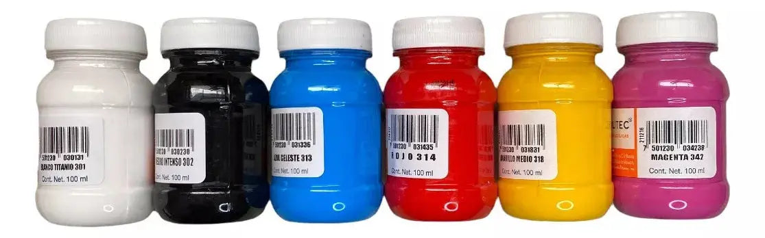 Kit Pinturas Acrilicas Politec 6pz 100ml Colores Primarios - Politec