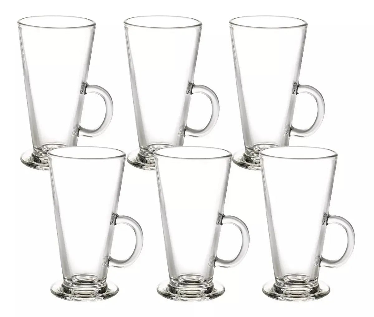 Set De 6 Tazas Para Café Te Conica 280ml Vidrio Capuccino - Vittori - vista lateral