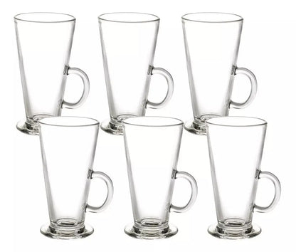 Set De 6 Tazas Para Café Te Conica 280ml Vidrio Capuccino - Vittori - vista lateral