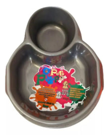 Plato Comida Perro Pet Pop Plastico Mascotas Comedero Mixto Gris - Coveme