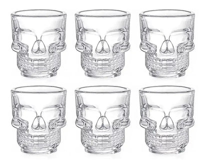 6 Pack Vaso Tequilero Shot Calavera Craneo Vidrio Escoge Mod Transparente - Vittori