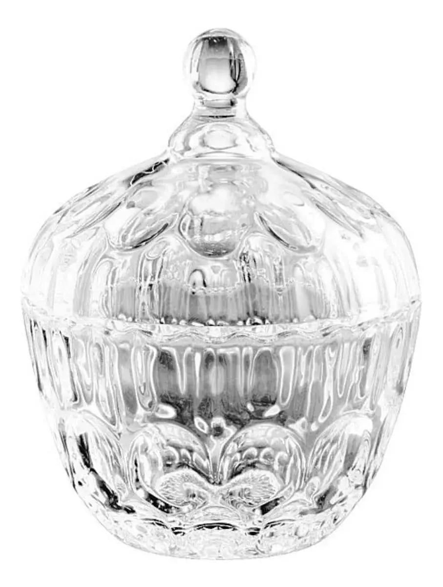 Azucarera Dulcero Bombonera Vidrio Cristal Labrado Tapa - Vittori - empaque