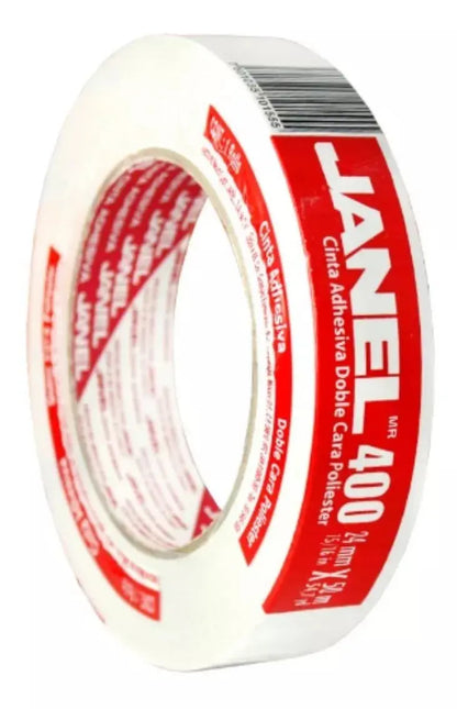 Cinta Adhesiva Doble Cara 400 Poliester 24mmx50m Janel - Janel - accesorios