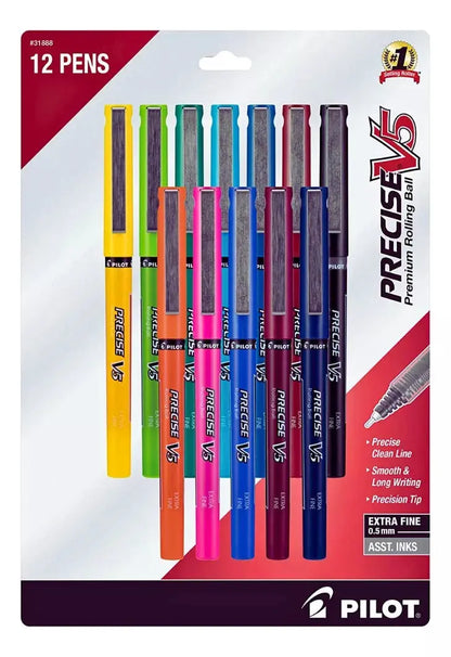 12 Boligrafos Gel Pilot Pen Precise V5 Punto Extrafino 0.5mm - Pilot - vista lateral
