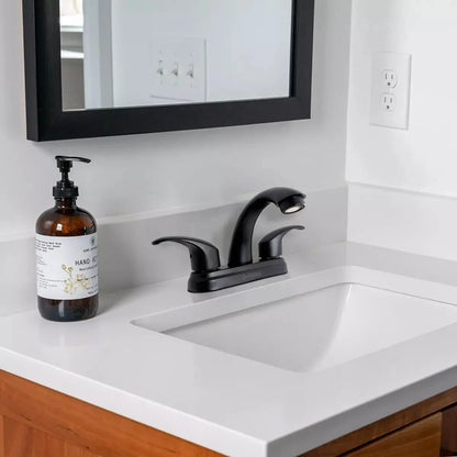 Mezcladora Lavabo Meer Baño Negro Mate Acero Inox 1/4 Vuelta - CNX - vista lateral