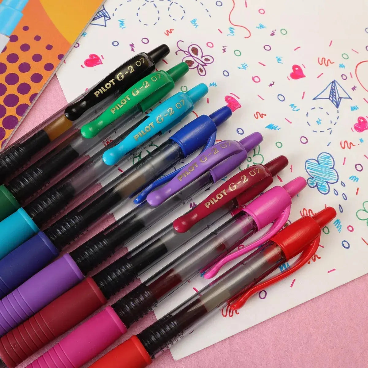 8 Bolígrafos Gel Pilot G2 Premium Recargables Trazo Fino - Pilot - accesorios