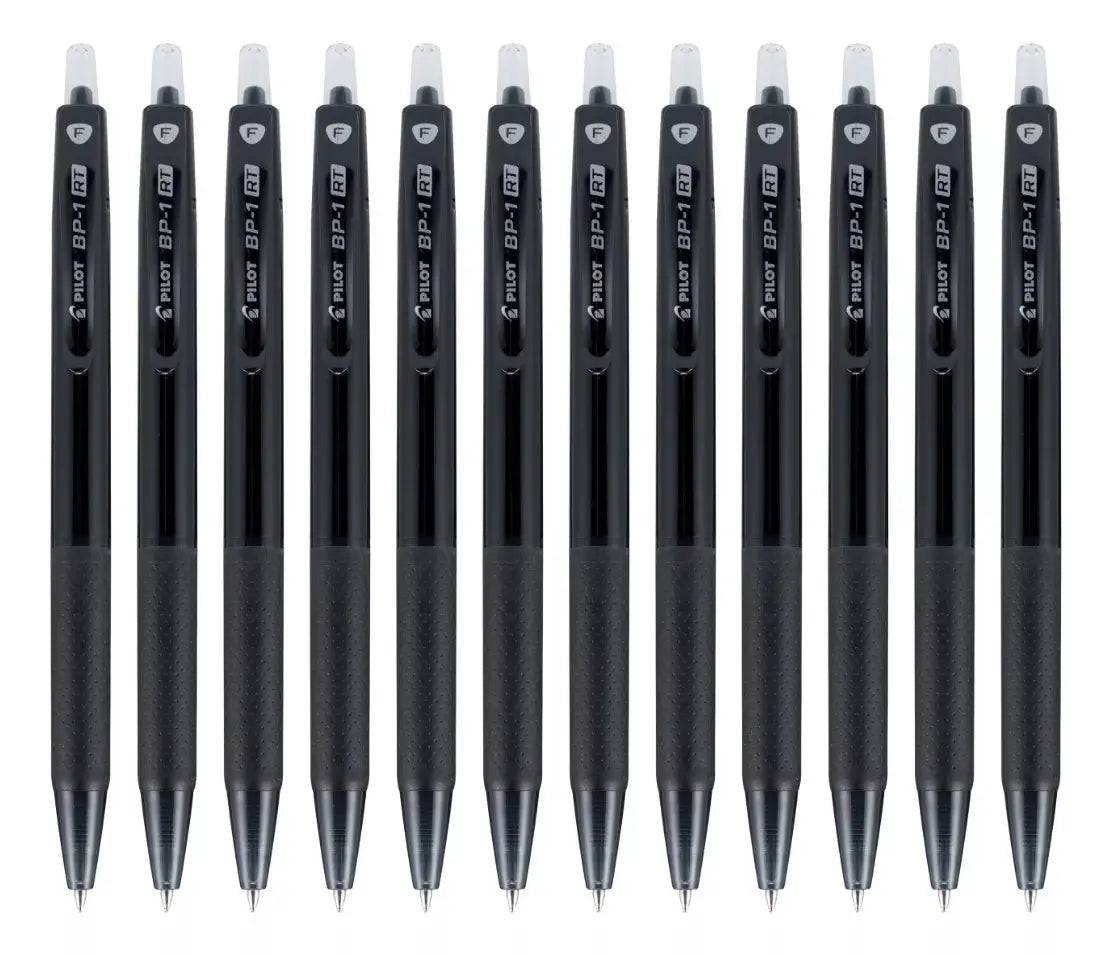 Caja 12 Bolígrafos Pilot Plumas Bp1 Rt Retráctil Punto Fino Color De La Tinta Color Color Del Exterior Negro - Pilot