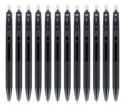Caja 12 Bolígrafos Pilot Plumas Bp1 Rt Retráctil Punto Fino Color De La Tinta Color Color Del Exterior Negro - Pilot
