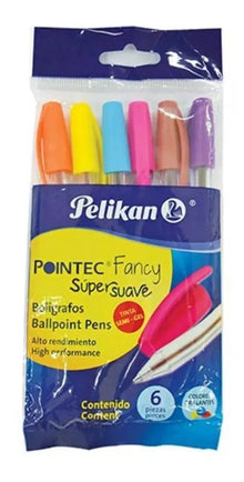 6 Plumas Boligrafos Colores Surtidos Tinta Semi Gel Pelikan - Pelikan
