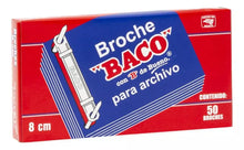 Caja 50 Piezas Broche Baco Metalico 8cm Documentos Papeleria - BACO - empaque
