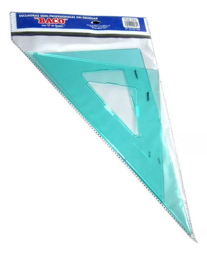 Juego Escuadra Baco 45º 60º 30cm Medida Semiprofesional - BACO