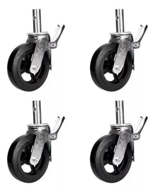 Pack 4 Rodajas/ruedas Hule Surtek Freno 8 Pulgadas Andamio - Lock - detalle