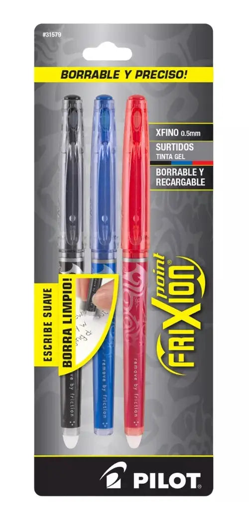 3 Boligrafo Gel Borrable Pilot Frixion Point Extra Fino 0.5m - Pilot - empaque