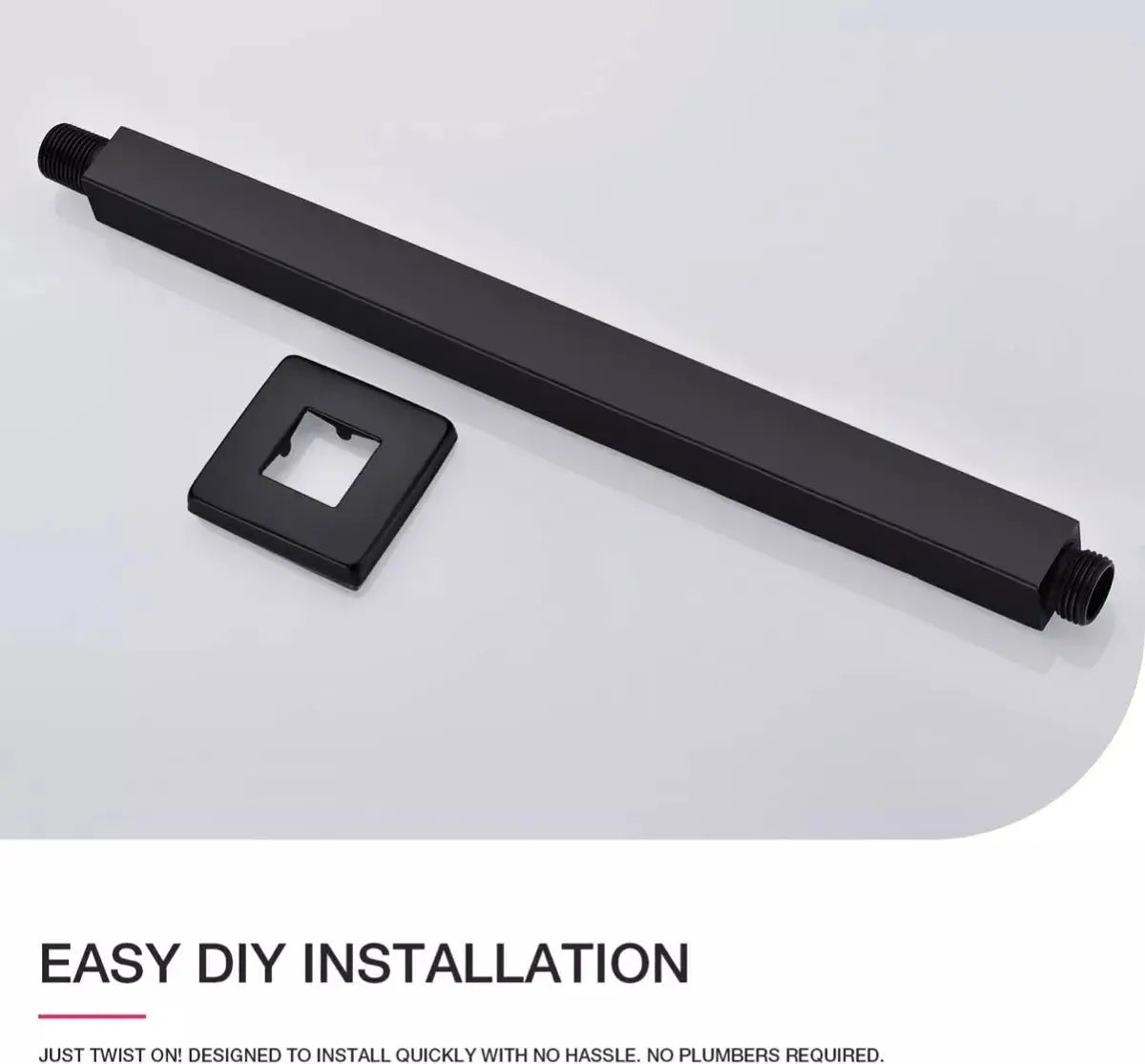 Cuello Techo Regadera Meer Negro Mate 40cm Acero Inoxidable - CNX - vista lateral