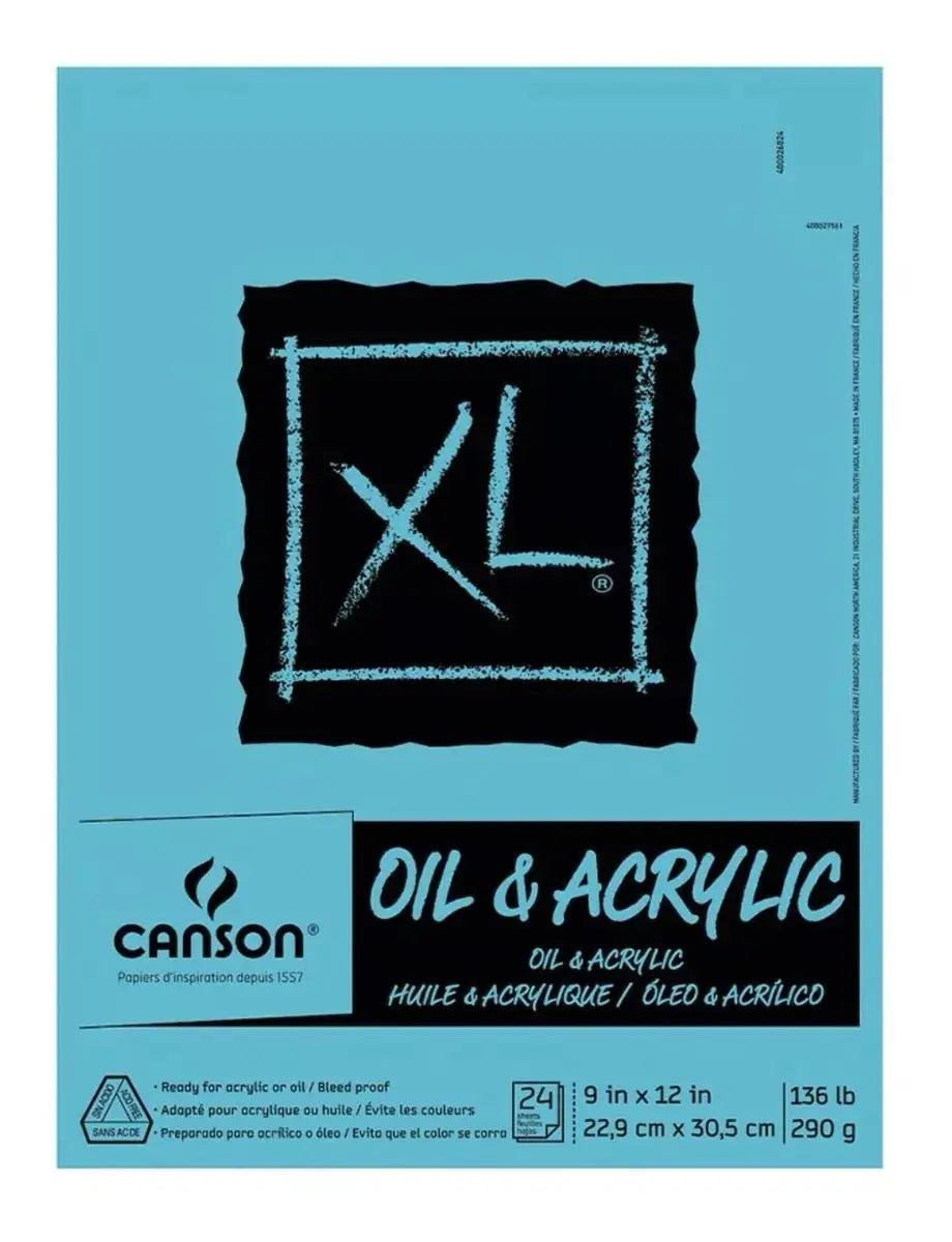 Block Dibujo Canson Xl Óleo Y Acrílico 290g 22.9x30.5cm 24h - Canson