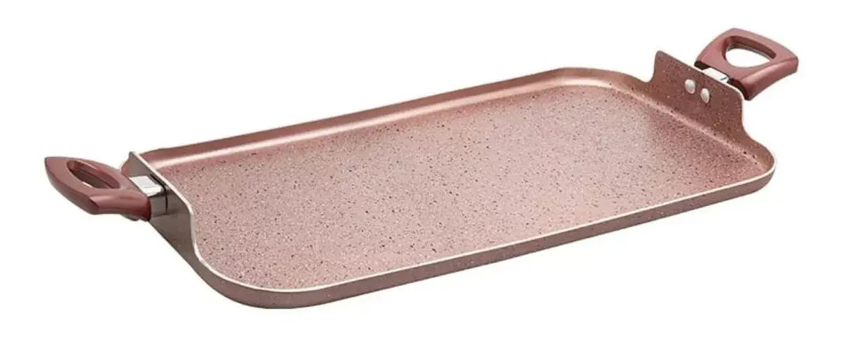 Comal Antiadherente Alpro Para 2 Quemadores Rosa Con Mango - Alpro