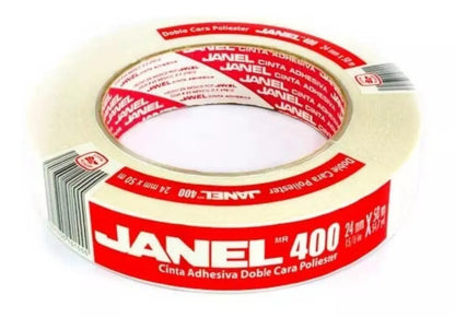 Cinta Adhesiva Doble Cara 400 Poliester 24mmx50m Janel - Janel