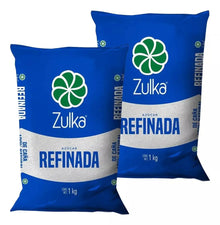 2pz Azucar Refinada Zulka 1kg Granulada Caña Origen Natural - Zulka