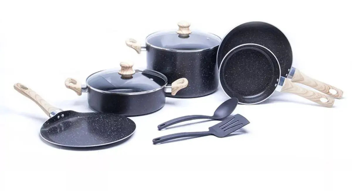 Batería 9 Pzs Alpro Roble Aluminio Nylon Antiadherente - Alpro
