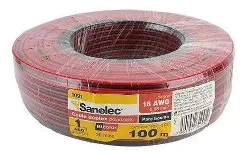 Sanelec 1091 Cable Dúplex para Bocina 18 Awg, Bicolor - Sanelec - detalle