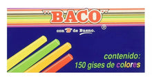 Caja 150 Gises 12 Colores Surtidos Comprimidos Baco Pizarron - BACO - empaque