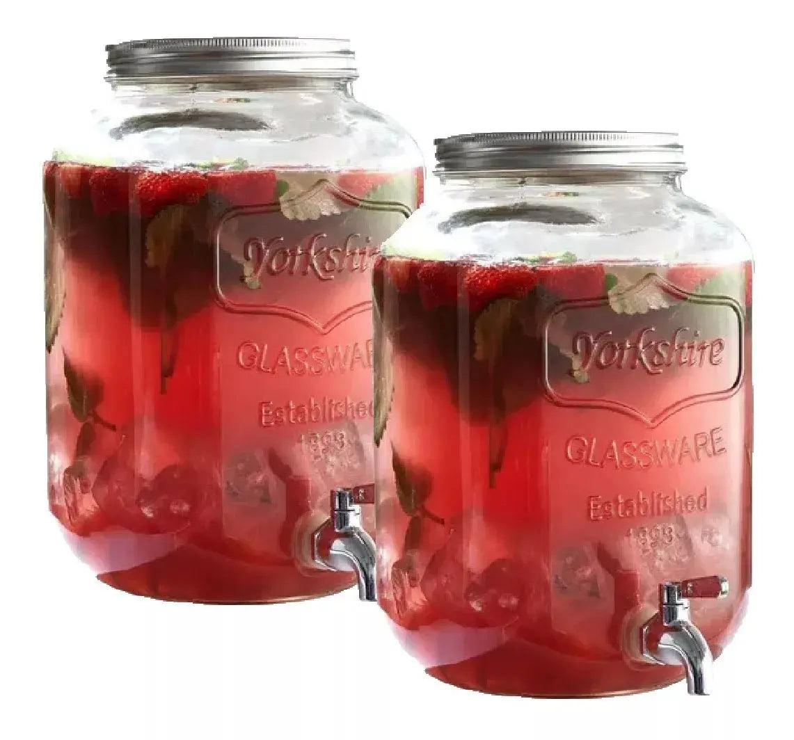 2 Pack Mason Jar Dispensador Bebidas 8 Lt Vitrolero Agua - Vittori - empaque