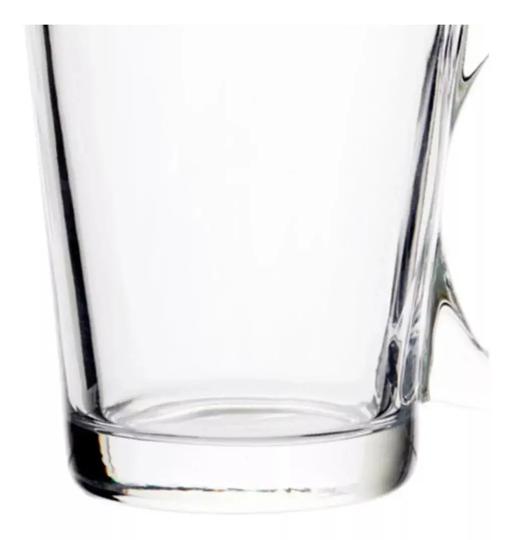 Set 6 Tazas Café Té Conica Lisa Vidrio Mayoreo 240ml - Vittori - vista lateral