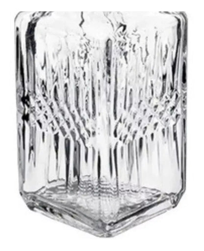 2 Pz Licorera Cuadrada Grande Rodas 750ml Vidrio Cristal - Vittori - vista trasera