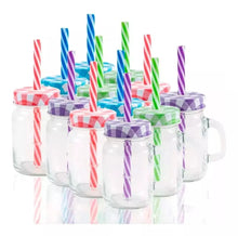 12 Mason Jars 4oz Mini Con Asa Frasco Tarro Vaso Tapa Popote - Vittori - contenido