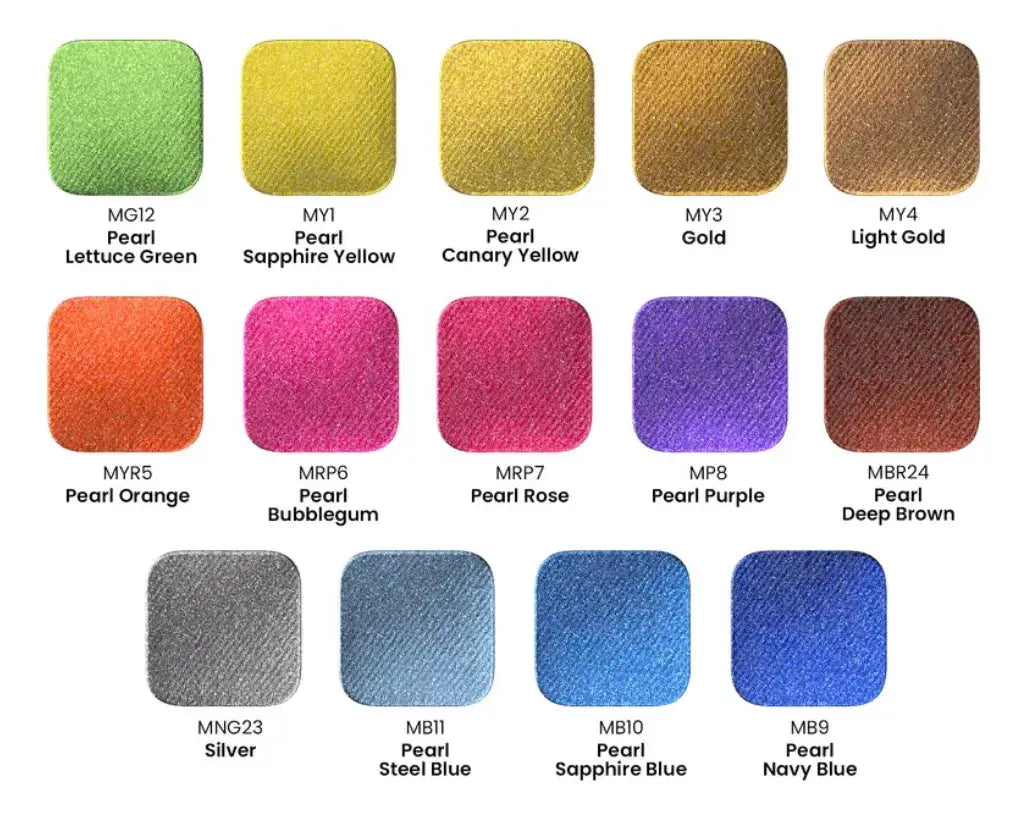 Set 14 Pinturas Arteza Tela Metalizadas Permanente 60ml - Arteza - empaque
