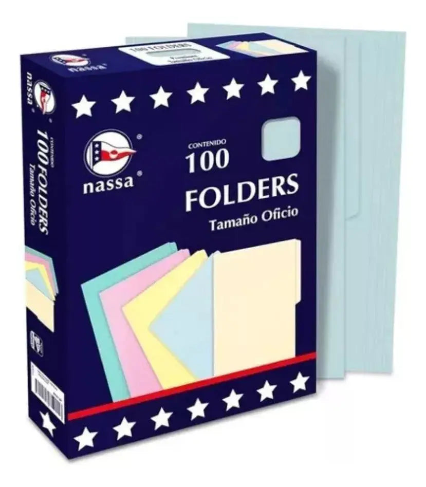 Folder Oficio Nassa Color Azul C/100pz - Nassa