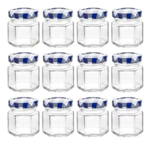 12 Frascos Mini Hexagonal Vidrio Tapa Mantel Almacena 45ml - Vittori - vista trasera