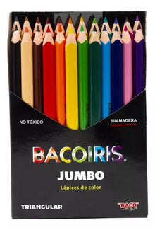 24 Lapices Colores Jumbo Baco Triangular Bacoiris Escolar - BACO