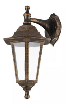 Farol Pared Estilo Colonial Color Cobre Sanelec Exteriores - Sanelec - empaque