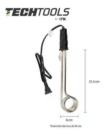 Calentador De Inmersión Para Agua 35lt 127 V 2000w Techtools Color Negro Potencia 2000 W - CNX - vista trasera