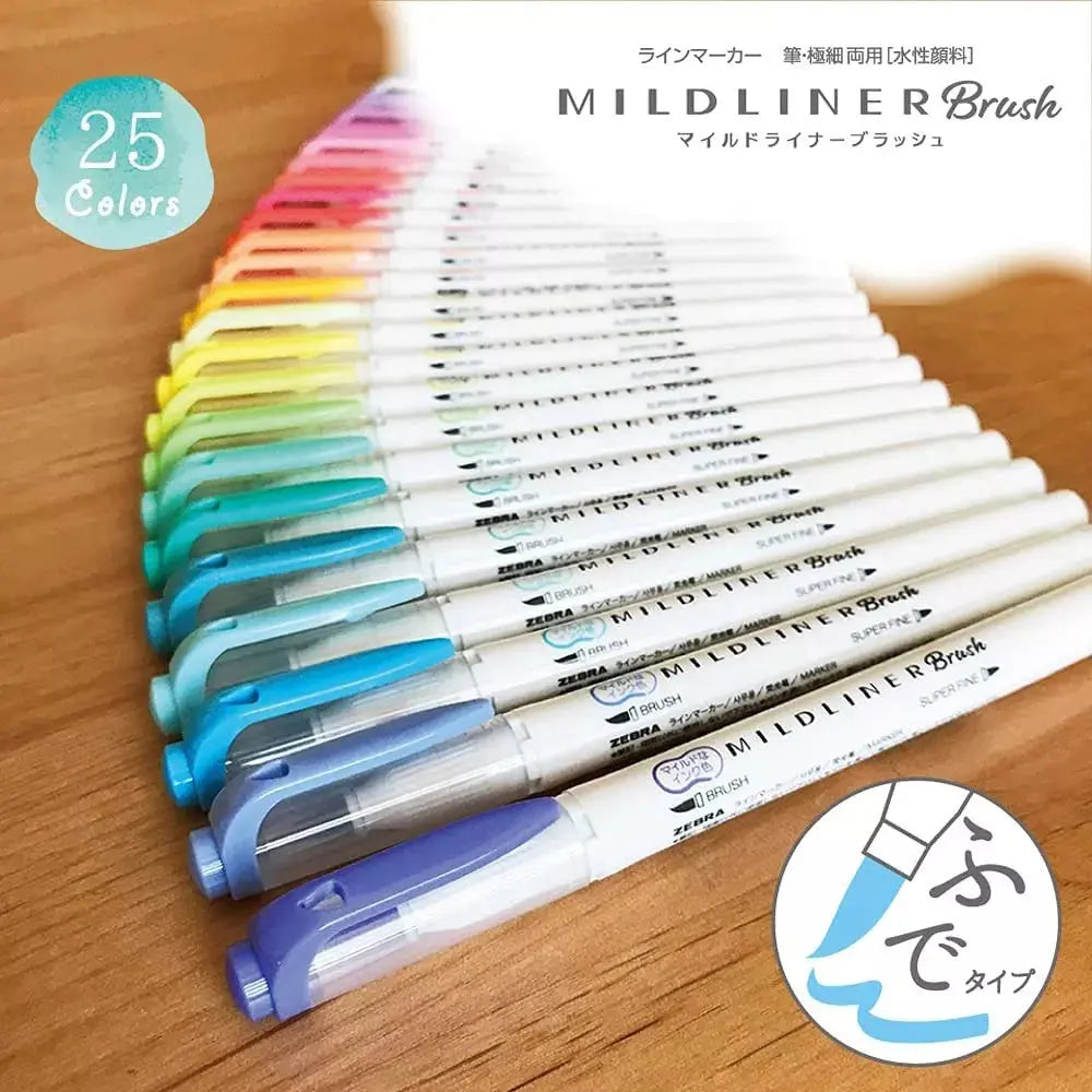 25 Piezas Marcadores Zebra Mildliner Doble Punta Base Agua - Zebra