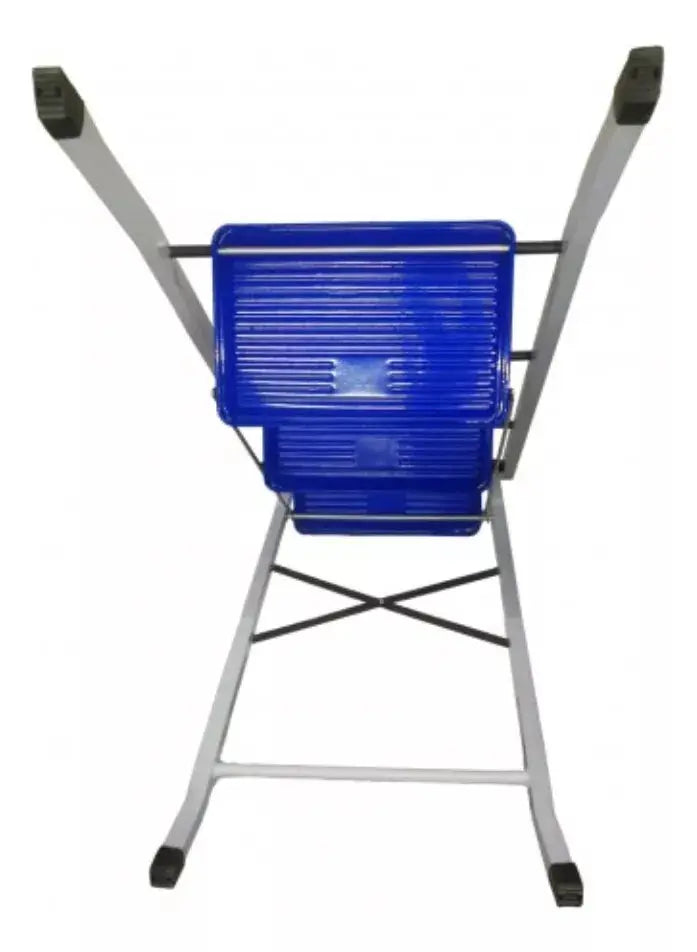 Peldaños 706798 Escalera Doméstica de Acero 3 escalones Blanco/Azul - Politec