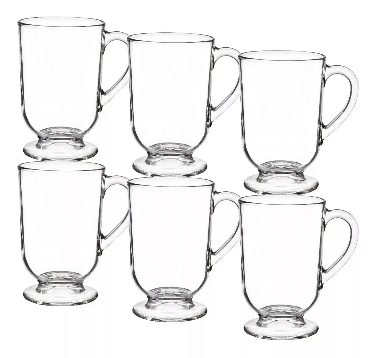 Set 6 Tazas Café Te Asa 300ml Vidrio Capuccino Latte - Vittori - detalle