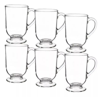 Set 6 Tazas Café Te Asa 300ml Vidrio Capuccino Latte - Vittori - detalle