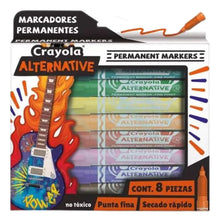 8 Marcadores Permanente Alternative Crayola Punta Fina Color - Crayola - empaque