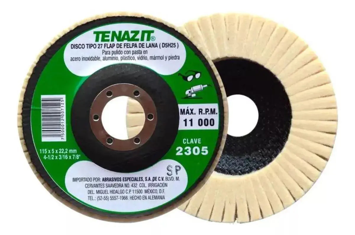 Disco Laminado Felpa Tenazit Tipo Flap 27 4-1/2'' Respaldo - Austrodiam