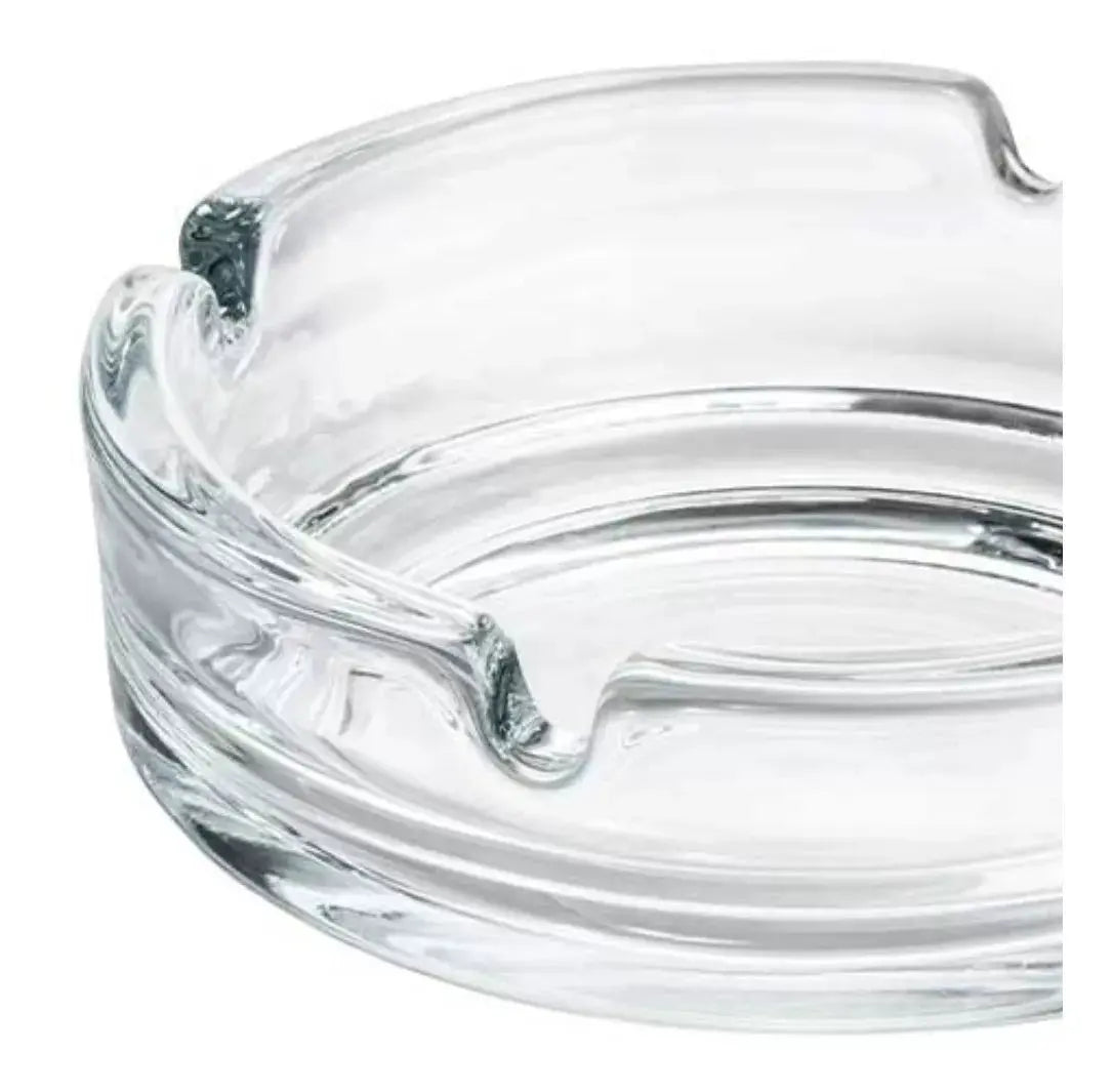 Set De 2 Cenicero Vidrio Fino Redondo Cristal Liso Grande - Vittori