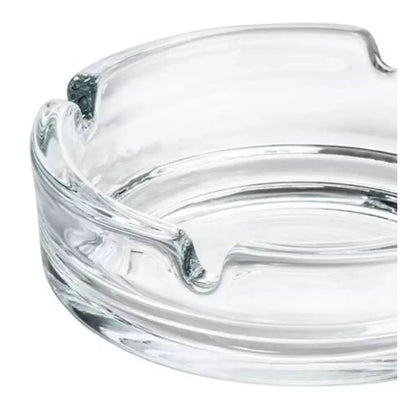 Set De 2 Cenicero Vidrio Fino Redondo Cristal Liso Grande - Vittori