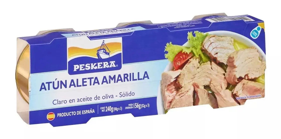 Pack de Atún Aleta Amarilla en Aceite de Oliva 240g - Parker - vista lateral