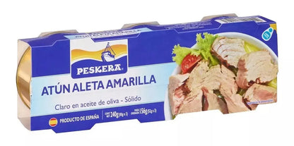 Pack de Atún Aleta Amarilla en Aceite de Oliva 240g - Parker - vista lateral