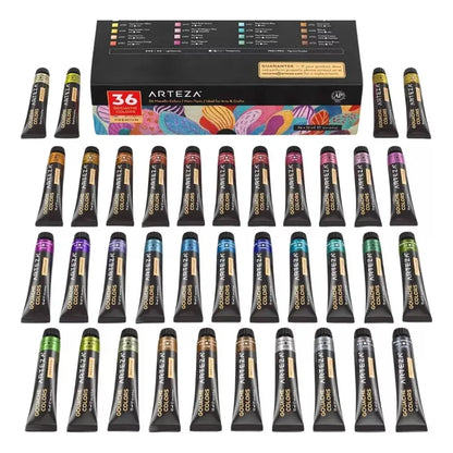 36 Tubos De Pintura Gouache Arteza 12 Ml Colores Surtidos - Arteza - detalle
