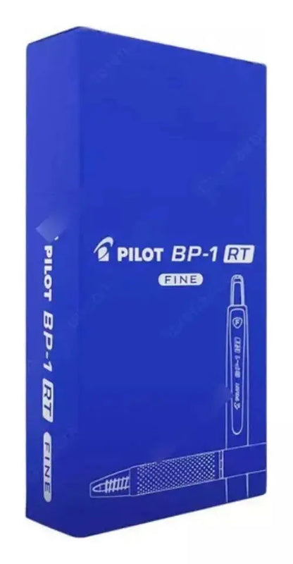 Caja 12 Bolígrafos Pilot Plumas Bp1 Rt Retráctil Punto Fino Color De La Tinta Color Color Del Exterior Azul - Pilot