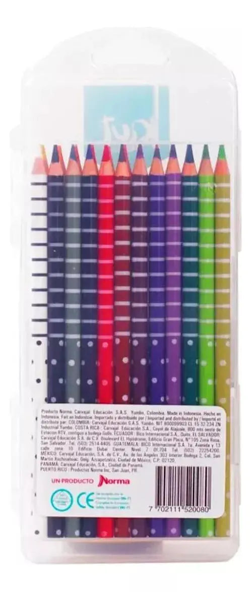 24 Lapices Colores Kiut Punta Gruesa 4mm Redondos Dibujo - Kiut