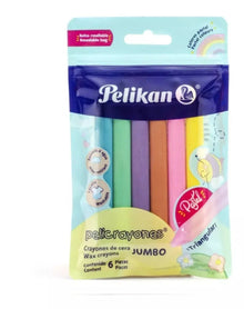 6 Crayones Jumbo Colores Pastel Pelikan Niños Escolar Dibujo - Pelikan - empaque